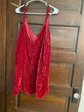 FREE if bundled; TORRID Red Velvet Spaghetti Strap Tank Top Size 6